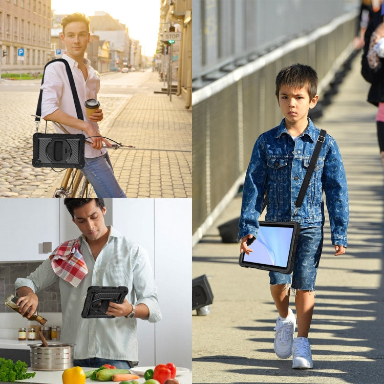 For Huawei MatePad SE 10.4 360 Degree Rotation PC Contrast Silicone Tablet Case(Black) - Huawei by PMC TechLife | Online Shopping South Africa | PMC TechLife