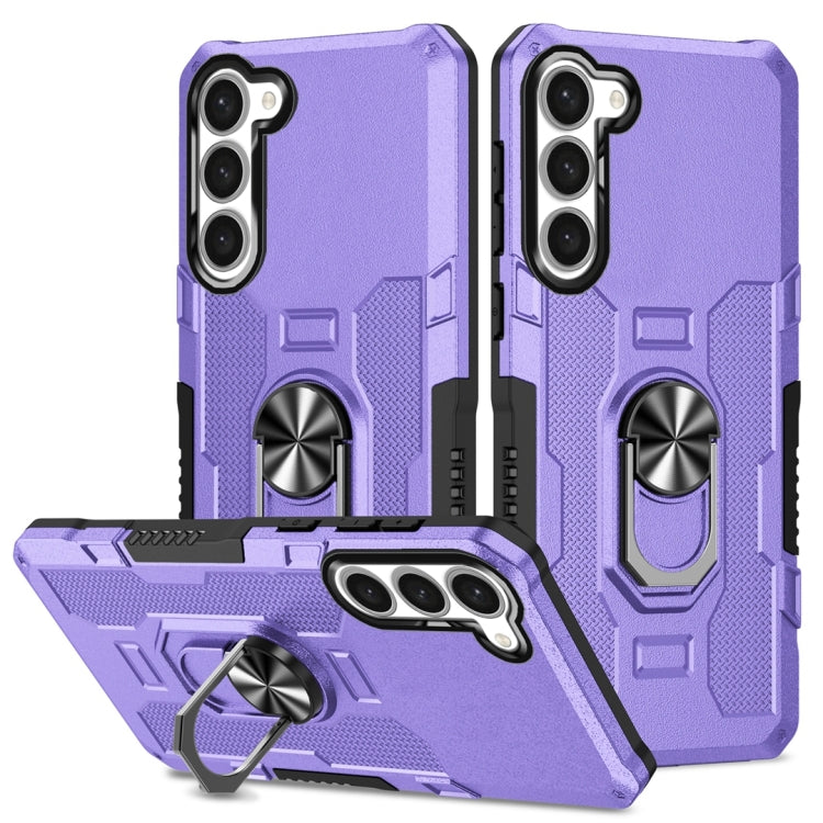 For Samsung Galaxy S23 5G Ring Holder Armor Hybrid Phone Case(Purple) - free shipping - PMC TechLife - Order now!