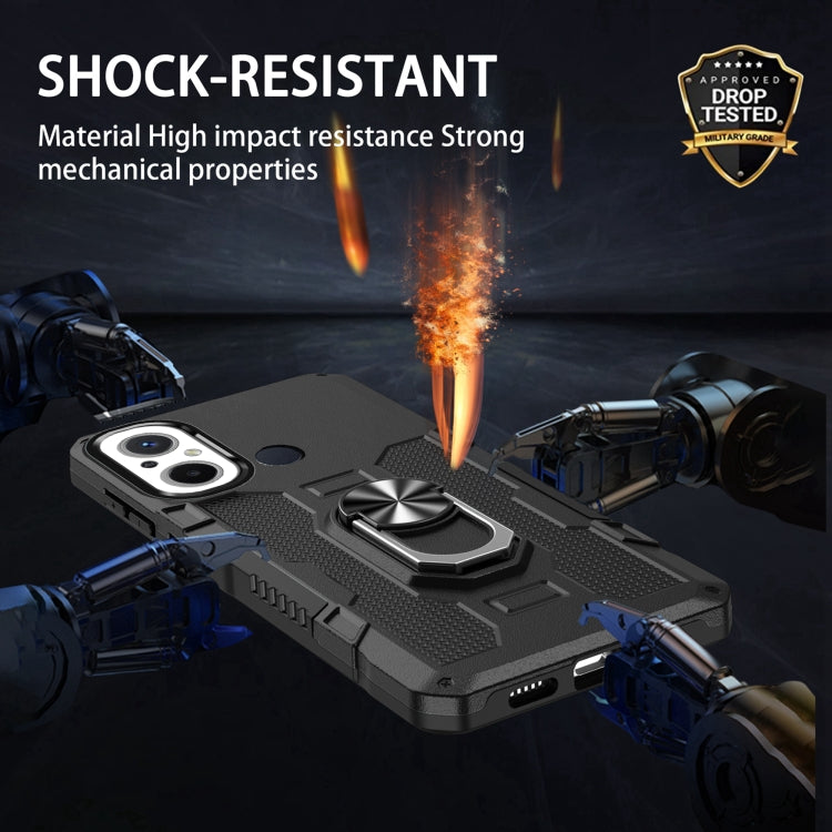 For Xiaomi Redmi 12C 4G Ring Holder Armor Hybrid Phone Case(Black) - free shipping - PMC TechLife - Order now!