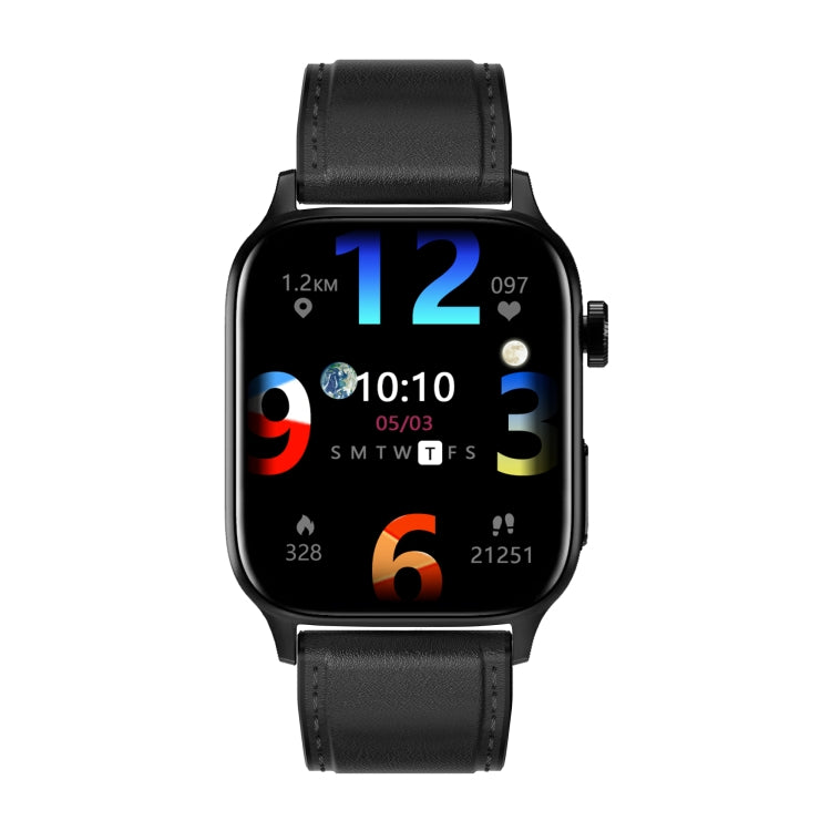 GT22 1.85 inch TFT Screen Leather Band Health Smart Watch, Support Bluetooth Call / Plateau Blood Oxygen / Body Temperature / Arrhythmia / TI Heart Rate Monitoring(Black) -  by PMC TechLife | Online Shopping South Africa | PMC TechLife
