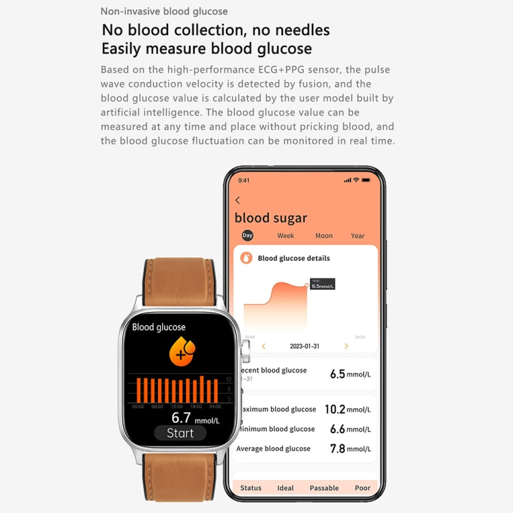 GT22 1.85 inch TFT Screen Leather Band Health Smart Watch, Support Bluetooth Call / Plateau Blood Oxygen / Body Temperature / Arrhythmia / TI Heart Rate Monitoring(Black) -  by PMC TechLife | Online Shopping South Africa | PMC TechLife