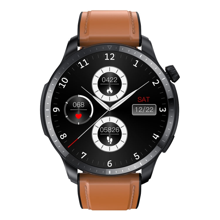 T52 1.39 inch IP67 Waterproof Leather Band Smart Watch Supports Bluetooth Call / Blood Oxygen / Body Temperature Monitoring(Brown) -  by PMC TechLife | Online Shopping South Africa | PMC TechLife