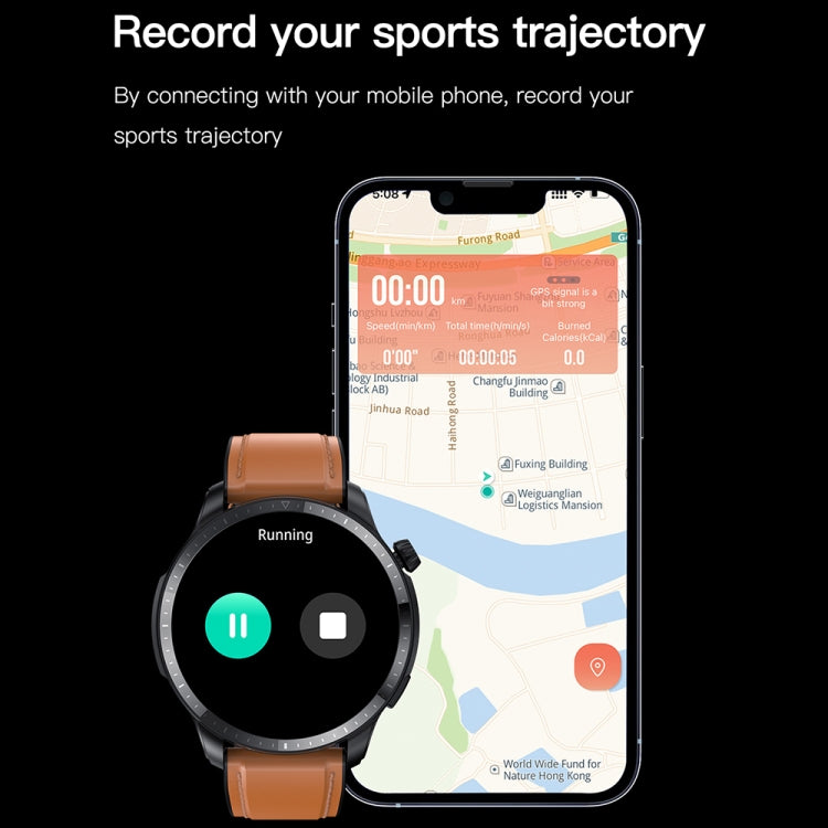 T52 1.39 inch IP67 Waterproof Leather Band Smart Watch Supports Bluetooth Call / Blood Oxygen / Body Temperature Monitoring(Black) -  by PMC TechLife | Online Shopping South Africa | PMC TechLife