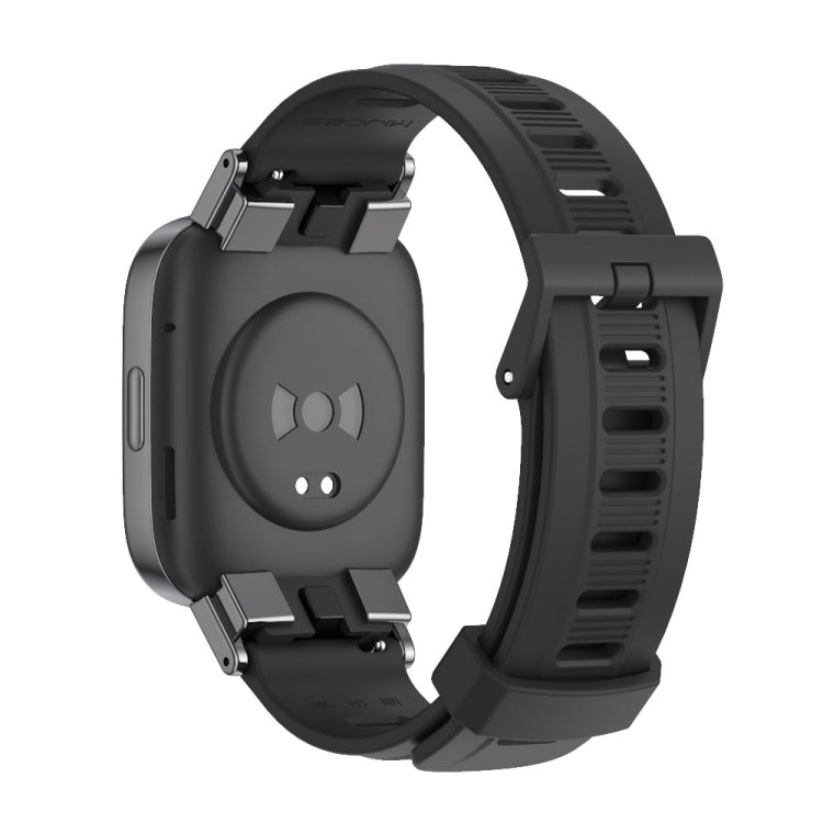 For Redmi Watch 3 Mijobs Flat Hole Breathable TPU Watch Band(Black) - Watch Bands by MIJOBS | Online Shopping South Africa | PMC TechLife | Buy Now Pay Later Mobicred
