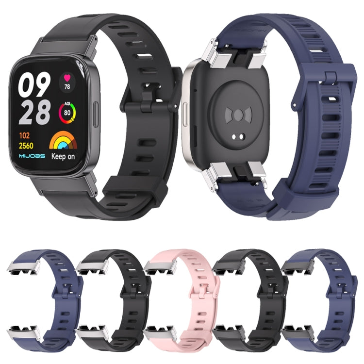 For Redmi Watch 3 Mijobs Flat Hole Breathable TPU Watch Band(Black) - Watch Bands by MIJOBS | Online Shopping South Africa | PMC TechLife | Buy Now Pay Later Mobicred