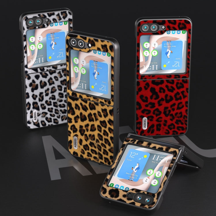 For Samsung Galaxy Z Flip5 ABEEL Black Edge Leopard Phone Case(Silver) - free shipping - PMC TechLife - Order now!