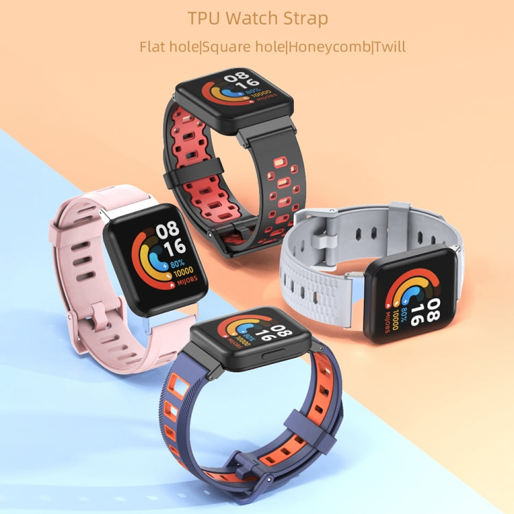 For Redmi Watch 3 Mijobs Honeycomb Texture TPU Watch Band(Midnight Blue Silver) - Watch Bands by MIJOBS | Online Shopping South Africa | PMC TechLife | Buy Now Pay Later Mobicred