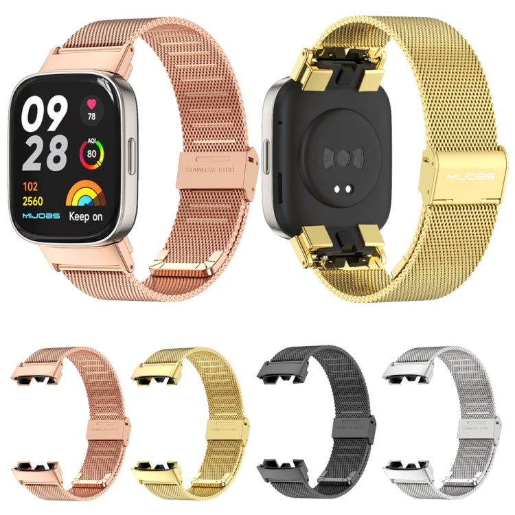 For Redmi Watch 3 Mijobs Milan Buckle Metal Watch Band(Rose Gold) - Watch Bands by MIJOBS | Online Shopping South Africa | PMC TechLife | Buy Now Pay Later Mobicred