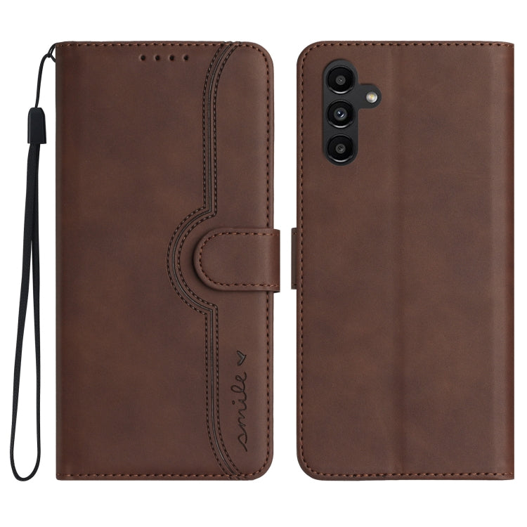 For Samsung Galaxy A24 4G Heart Pattern Skin Feel Leather Phone Case(Brown) - free shipping - PMC TechLife - Order now!