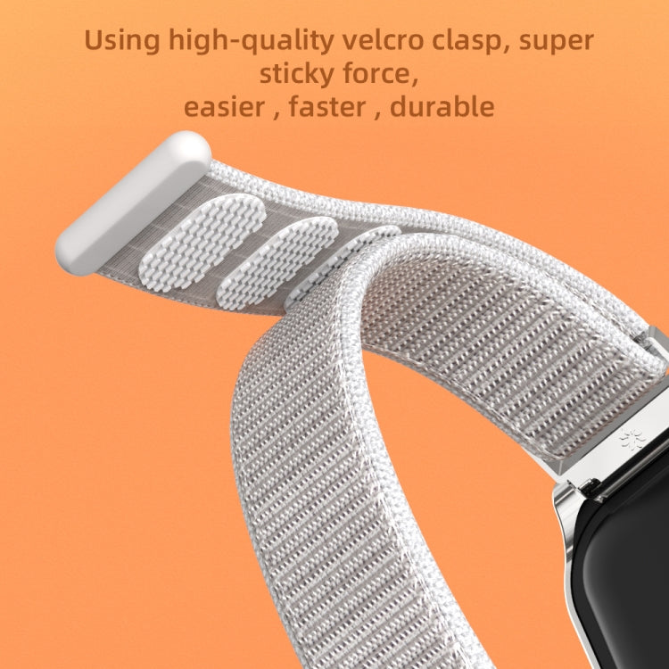 For Xiaomi Smart Band 8 Active / Redmi Band 2 Mijobs Metal Shell Nylon Breathable Watch Band(khaki Green Silver) - Watch Bands by MIJOBS | Online Shopping South Africa | PMC TechLife | Buy Now Pay Later Mobicred