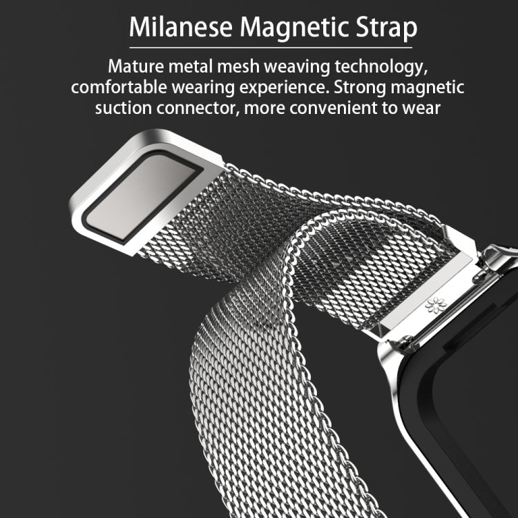 For Xiaomi Smart Band 8 Active / Redmi Band 2 Mijobs Metal Shell + Milan Buckle Metal Watch Band(Rose Gold) - Watch Bands by MIJOBS | Online Shopping South Africa | PMC TechLife | Buy Now Pay Later Mobicred
