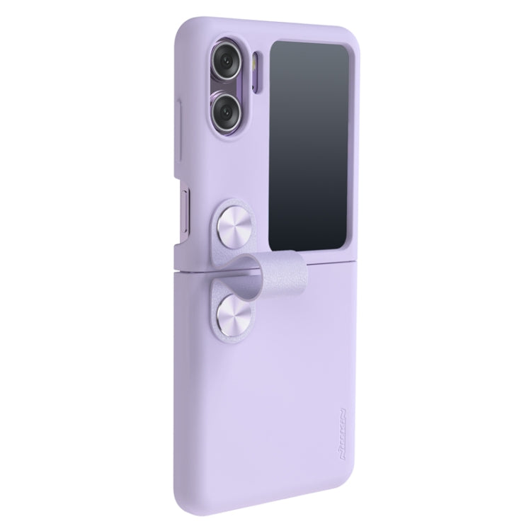 For OPPO Find N2 FlipNILLKIN Skin Feel Liquid Silicone Phone Case With Finger Strap(Purple) - OPPO Cases by NILLKIN | Online Shopping South Africa | PMC TechLife | Buy Now Pay Later Mobicred