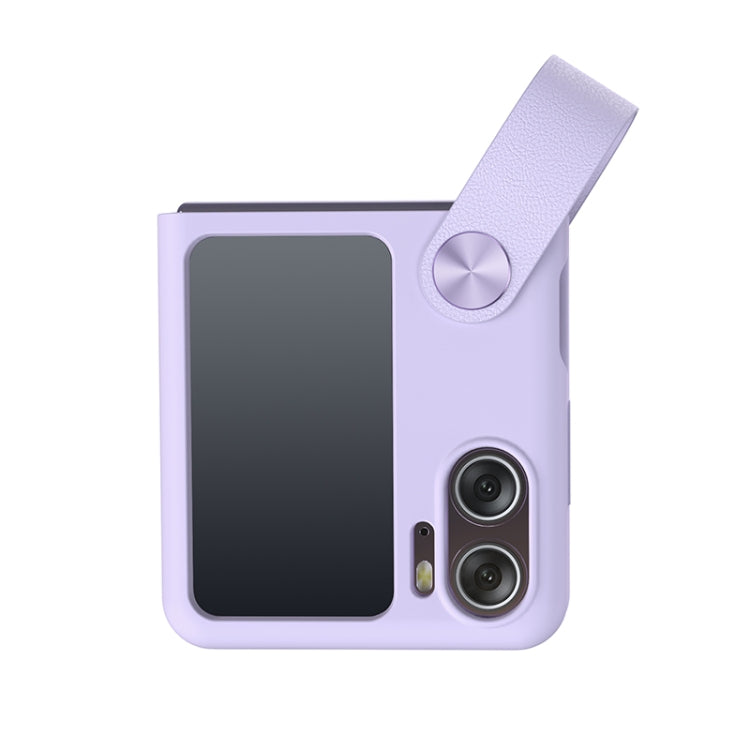 For OPPO Find N2 FlipNILLKIN Skin Feel Liquid Silicone Phone Case With Finger Strap(Purple) - OPPO Cases by NILLKIN | Online Shopping South Africa | PMC TechLife | Buy Now Pay Later Mobicred