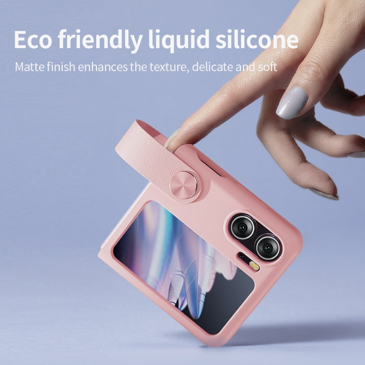 For OPPO Find N2 FlipNILLKIN Skin Feel Liquid Silicone Phone Case With Finger Strap(Purple) - OPPO Cases by NILLKIN | Online Shopping South Africa | PMC TechLife | Buy Now Pay Later Mobicred
