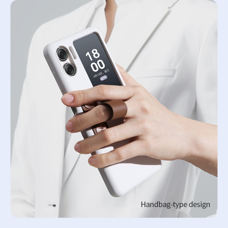 For OPPO Find N2 FlipNILLKIN Skin Feel Liquid Silicone Phone Case With Finger Strap(Purple) - OPPO Cases by NILLKIN | Online Shopping South Africa | PMC TechLife | Buy Now Pay Later Mobicred