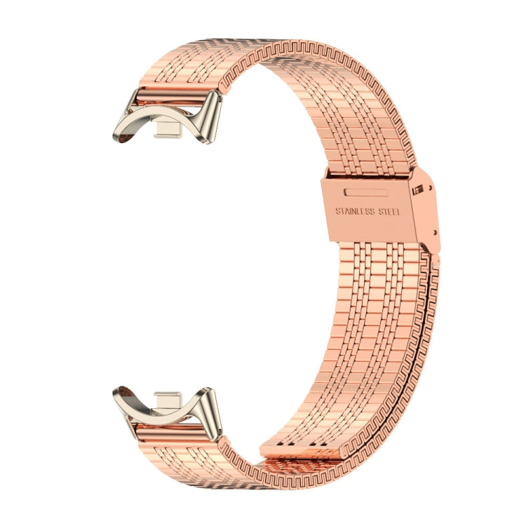 For Xiaomi Mi Band 8 / 9 / 9 NFC Mijobs Stainless Steel Metal Watch Band(Rose Gold+Light Gold) - Watch Bands by MIJOBS | Online Shopping South Africa | PMC TechLife | Buy Now Pay Later Mobicred