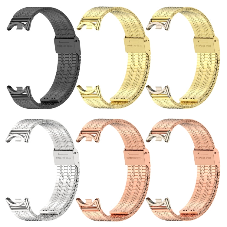 For Xiaomi Mi Band 8 / 9 / 9 NFC Mijobs Stainless Steel Metal Watch Band(Rose Gold+Light Gold) - Watch Bands by MIJOBS | Online Shopping South Africa | PMC TechLife | Buy Now Pay Later Mobicred