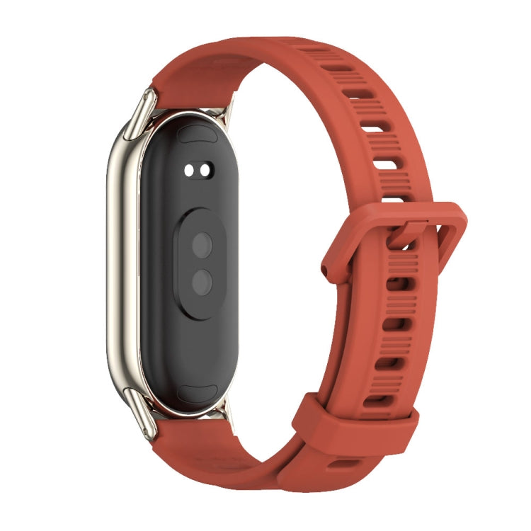 For Xiaomi Smart Band 10 / 9 / 8 Mijobs Flat Hole Breathable Silicone Watch Band(Orange+Light Gold) - free shipping - PMC TechLife - Order now!