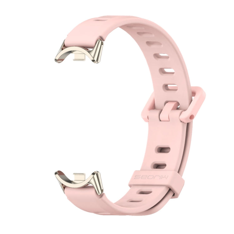 For Xiaomi Mi Band 8 / 9 / 9 NFC Mijobs Flat Hole Breathable Silicone Watch Band(Pink+Light Gold) - Watch Bands by MIJOBS | Online Shopping South Africa | PMC TechLife | Buy Now Pay Later Mobicred