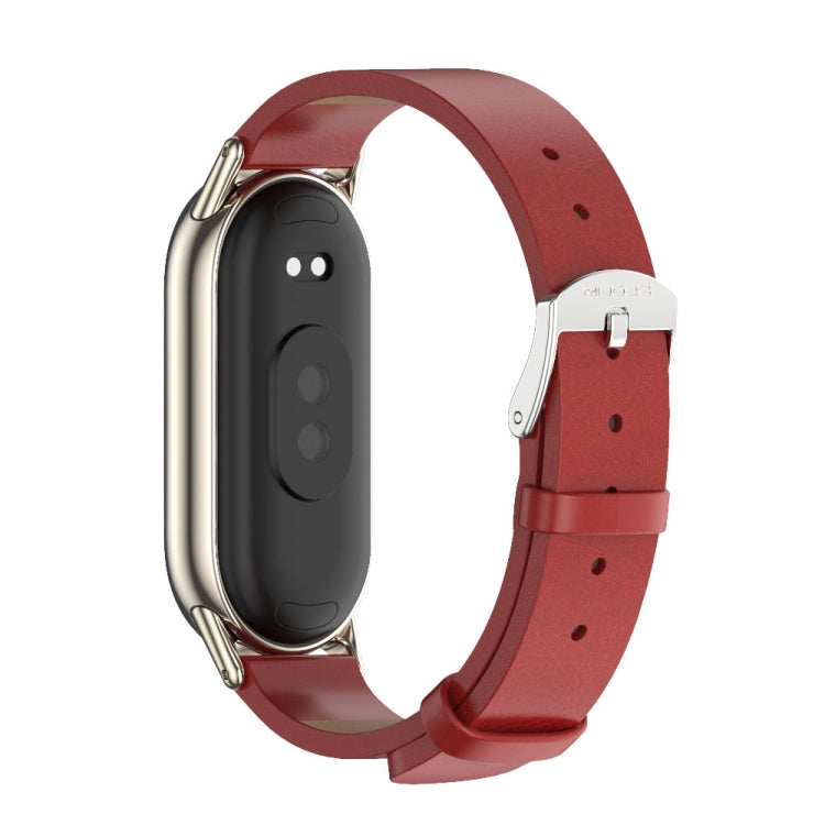 For Xiaomi Smart Band 10 / 9 / 8 Mijobs Microfiber PU Leather Watch Band(Red Light Gold) - free shipping - PMC TechLife - Order now!