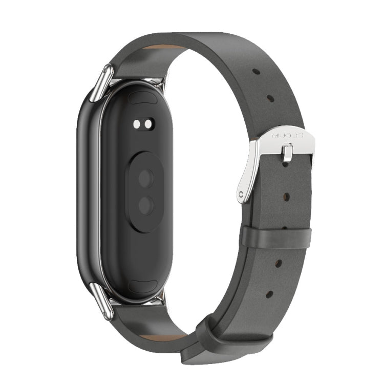 For Xiaomi Smart Band 10 / 9 / 8 Mijobs Microfiber PU Leather Watch Band(Grey Silver) - free shipping - PMC TechLife - Order now!