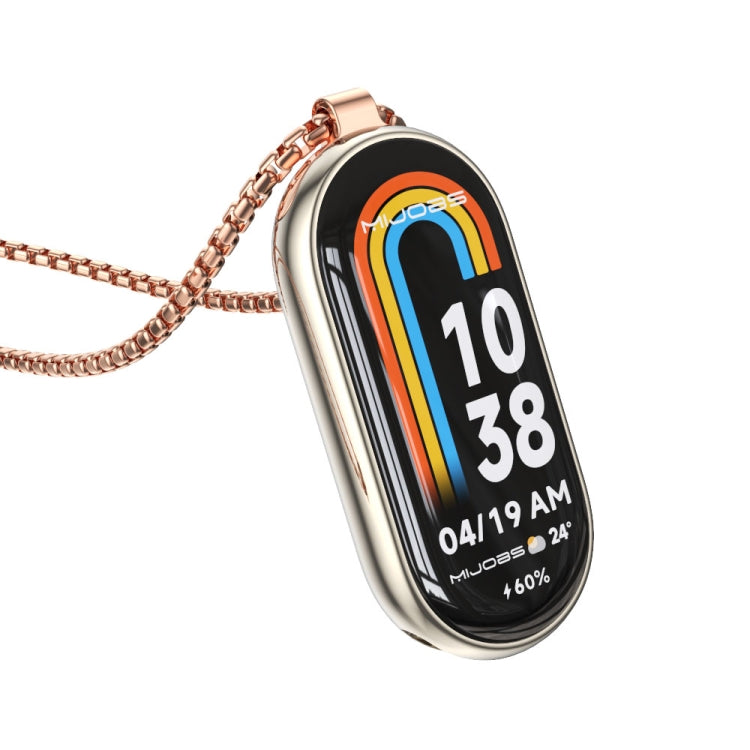 For Xiaomi Mi Band 8 / 9 / 9 NFC Mijobs Metal Pendant Stainless Steel Watch Necklace(Rose Gold) - Watch Bands by MIJOBS | Online Shopping South Africa | PMC TechLife | Buy Now Pay Later Mobicred
