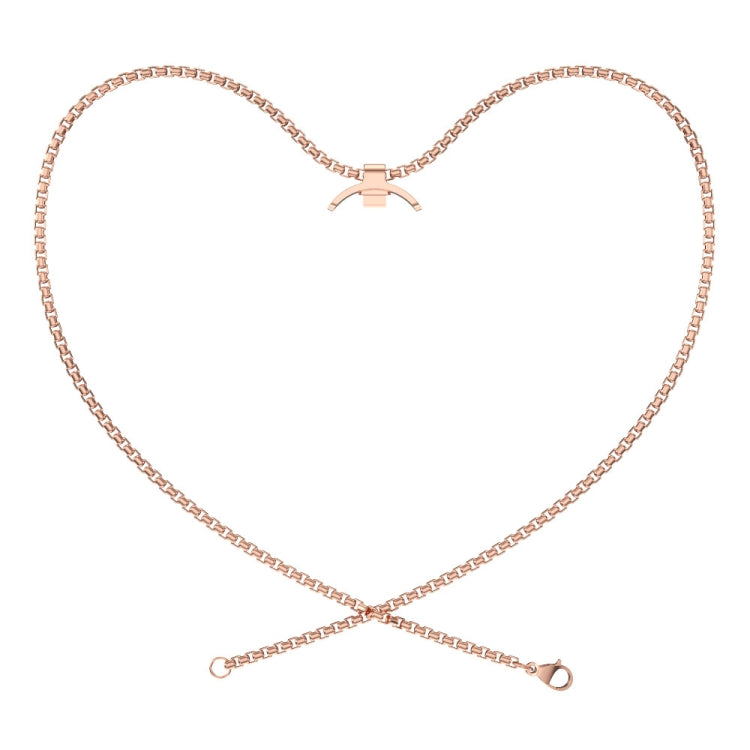 For Xiaomi Mi Band 8 / 9 / 9 NFC Mijobs Metal Pendant Stainless Steel Watch Necklace(Rose Gold) - Watch Bands by MIJOBS | Online Shopping South Africa | PMC TechLife | Buy Now Pay Later Mobicred