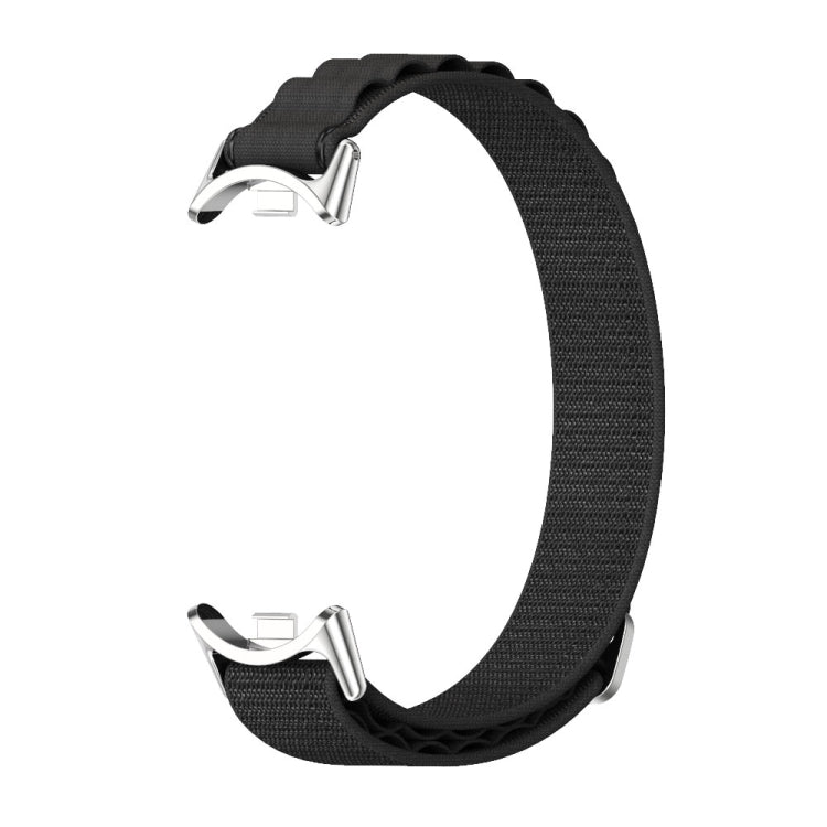 For Xiaomi Mi Band 8 / 9 / 9 NFC Mijobs Nylon Breathable Watch Band(Black Silver) - Watch Bands by MIJOBS | Online Shopping South Africa | PMC TechLife | Buy Now Pay Later Mobicred