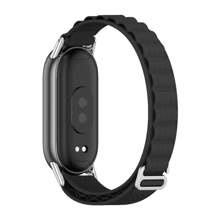 For Xiaomi Mi Band 8 / 9 / 9 NFC Mijobs Nylon Breathable Watch Band(Black Silver) - Watch Bands by MIJOBS | Online Shopping South Africa | PMC TechLife | Buy Now Pay Later Mobicred
