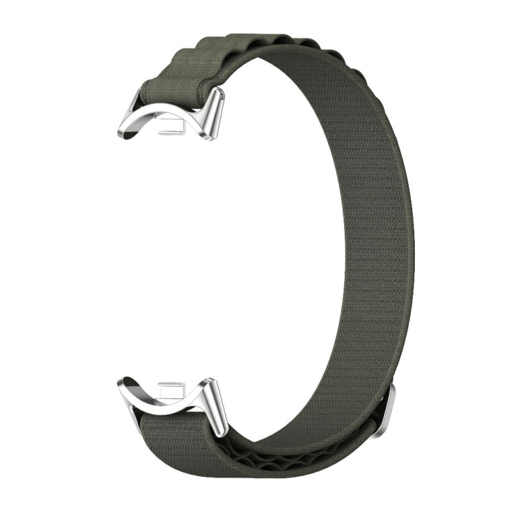 For Xiaomi Mi Band 8 / 9 / 9 NFC Mijobs Nylon Breathable Watch Band(Green Silver) - Watch Bands by MIJOBS | Online Shopping South Africa | PMC TechLife | Buy Now Pay Later Mobicred