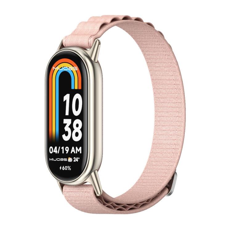 For Xiaomi Mi Band 8 / 9 / 9 NFC Mijobs Nylon Breathable Watch Band(Pink Light Gold) - Watch Bands by MIJOBS | Online Shopping South Africa | PMC TechLife | Buy Now Pay Later Mobicred