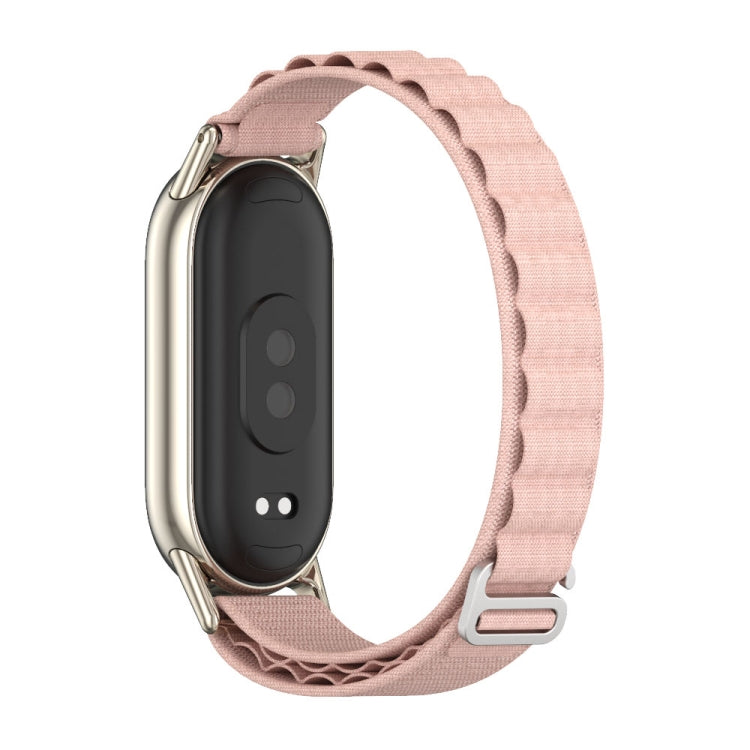 For Xiaomi Mi Band 8 / 9 / 9 NFC Mijobs Nylon Breathable Watch Band(Pink Light Gold) - Watch Bands by MIJOBS | Online Shopping South Africa | PMC TechLife | Buy Now Pay Later Mobicred