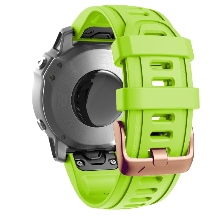 For Garmin Fenix 7S / 6S Pro / 5S Plus 20mm Rose Gold Buckle Silicone Watch Band(Green) - Watch Bands by PMC TechLife | Online Shopping South Africa | PMC TechLife