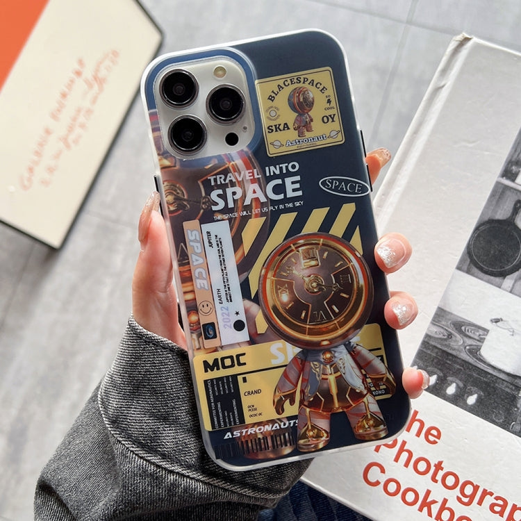 For iPhone 13 Pro Max Dual-side IMD Astronaut Frosted Phone Case(Black Gold) - free shipping - PMC TechLife - Order now!