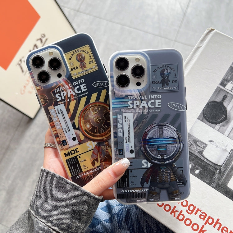 For iPhone 13 Pro Dual-side IMD Astronaut Frosted Phone Case(Black Gold) - free shipping - PMC TechLife - Order now!