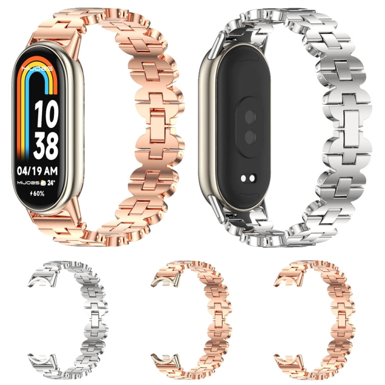 For Xiaomi Smart Band 10 / 9 / 8 Mijobs Bone Chain Stainless Steel Watch Band(Rose Gold+Light Gold) - free shipping - PMC TechLife - Order now!