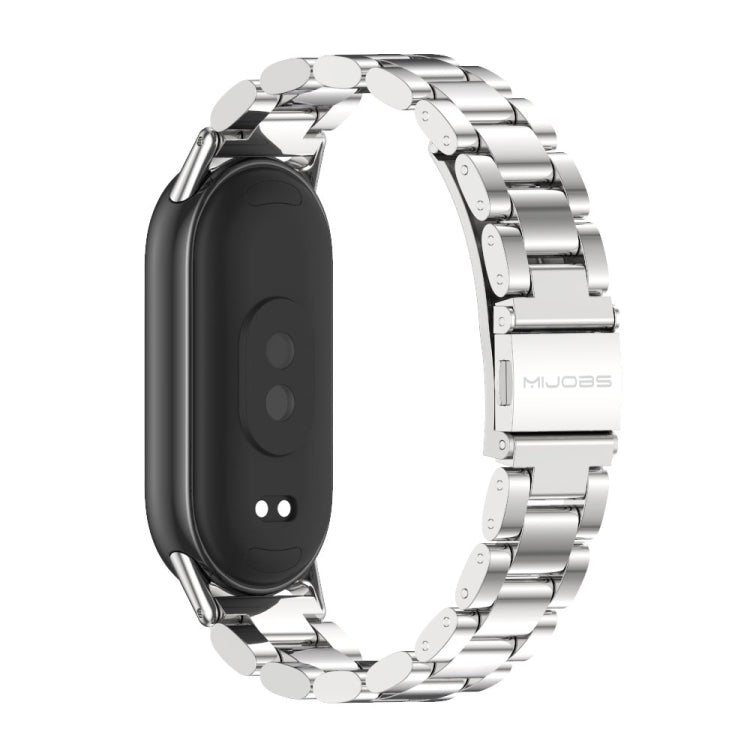 For Xiaomi Smart Band 10 / 9 / 8 Mijobs Three Bead Stainless Steel Watch Band(Silver) - free shipping - PMC TechLife - Order now!