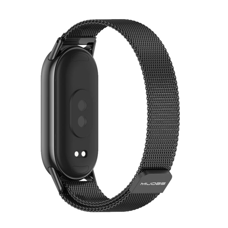 For Xiaomi Mi Band 8 Mijobs Milan Magnetic Metal Stainless Steel Watch Band(Black) -  by MIJOBS | Online Shopping South Africa | PMC TechLife