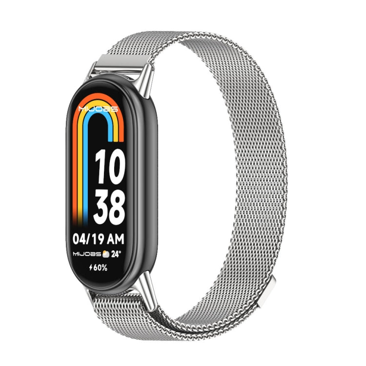 For Xiaomi Mi Band 8 / 9 / 9 NFC Mijobs Milan Magnetic Metal Stainless Steel Watch Band(Silver) - Watch Bands by MIJOBS | Online Shopping South Africa | PMC TechLife | Buy Now Pay Later Mobicred