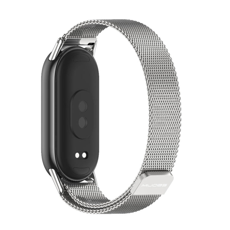 For Xiaomi Mi Band 8 / 9 / 9 NFC Mijobs Milan Magnetic Metal Stainless Steel Watch Band(Silver) - Watch Bands by MIJOBS | Online Shopping South Africa | PMC TechLife | Buy Now Pay Later Mobicred