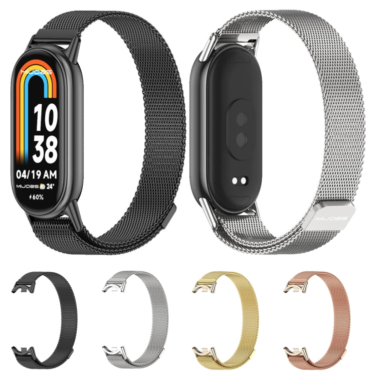 For Xiaomi Mi Band 8 / 9 / 9 NFC Mijobs Milan Magnetic Metal Stainless Steel Watch Band(Rose Gold+Light Gold) - Watch Bands by MIJOBS | Online Shopping South Africa | PMC TechLife | Buy Now Pay Later Mobicred