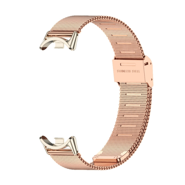 For Xiaomi Mi Band 8 Mijobs Milan Buckle Metal Stainless Steel Watch Band(Rose Gold+Light Gold) -  by PMC TechLife | Online Shopping South Africa | PMC TechLife