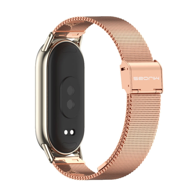 For Xiaomi Mi Band 8 Mijobs Milan Buckle Metal Stainless Steel Watch Band(Rose Gold+Light Gold) -  by PMC TechLife | Online Shopping South Africa | PMC TechLife