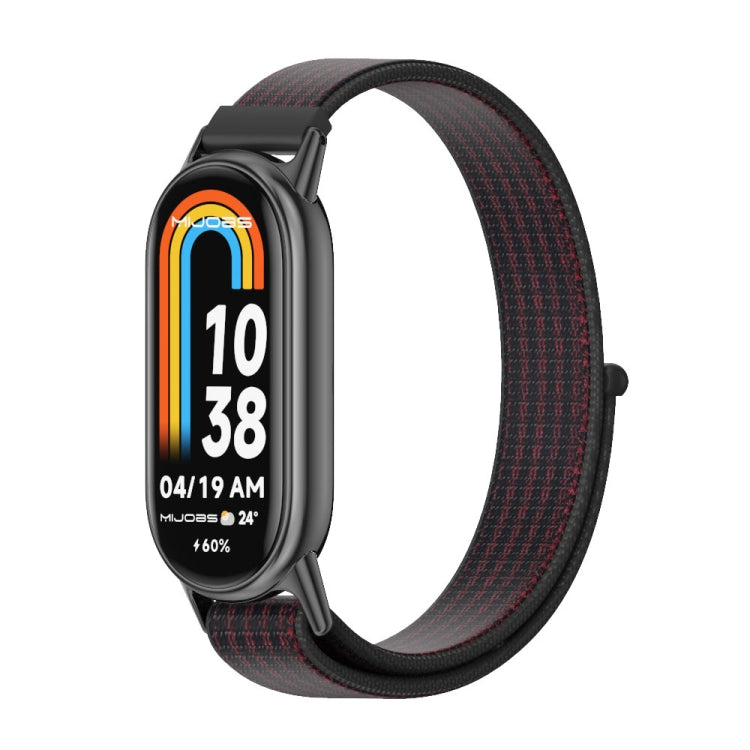For Xiaomi Smart Band 10 / 9 / 8 Mijobs Breathable Nylon Loop Watch Band(Black Red) - free shipping - PMC TechLife - Order now!