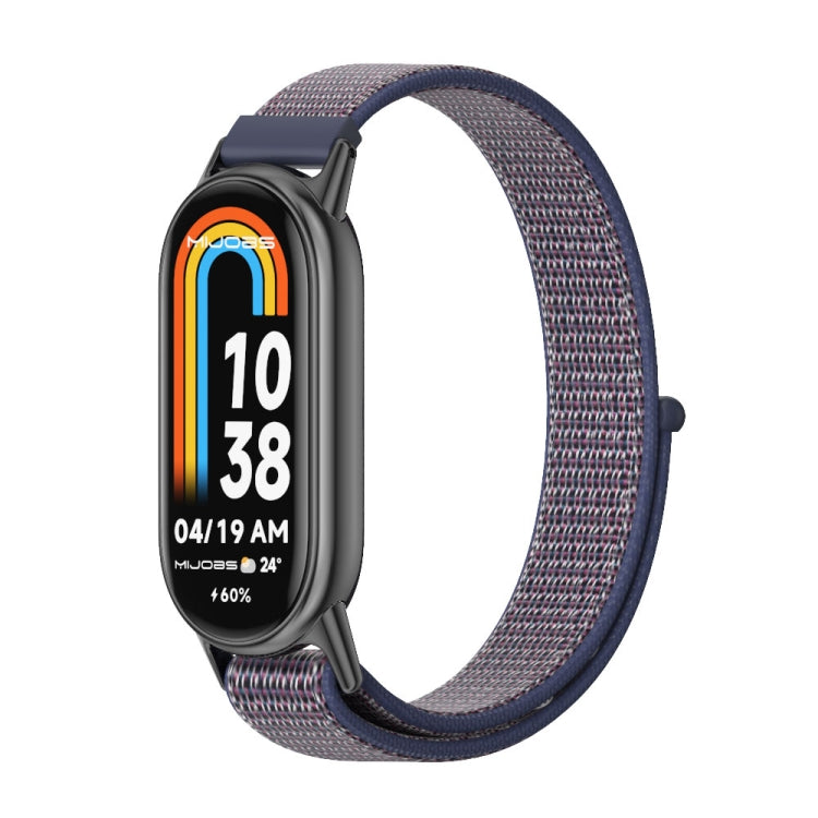 For Xiaomi Mi Band 8 / 9 / 9 NFC Mijobs Breathable Nylon Loop Watch Band(Midnight Blue Black) - Watch Bands by MIJOBS | Online Shopping South Africa | PMC TechLife | Buy Now Pay Later Mobicred