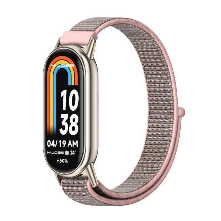For Xiaomi Smart Band 10 / 9 / 8 Mijobs Breathable Nylon Loop Watch Band(Pink Light Gold) - free shipping - PMC TechLife - Order now!