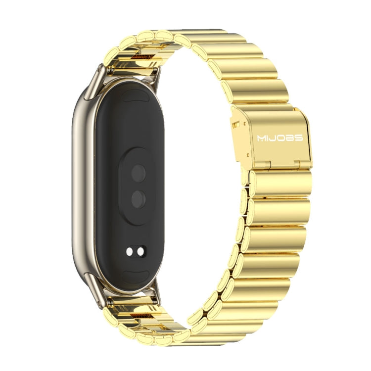 For Xiaomi Mi Band 8 / 9 / 9 NFC Mijobs Bamboo Buckle Stainless Steel Watch Band(Gold+Light Gold) - Watch Bands by MIJOBS | Online Shopping South Africa | PMC TechLife | Buy Now Pay Later Mobicred
