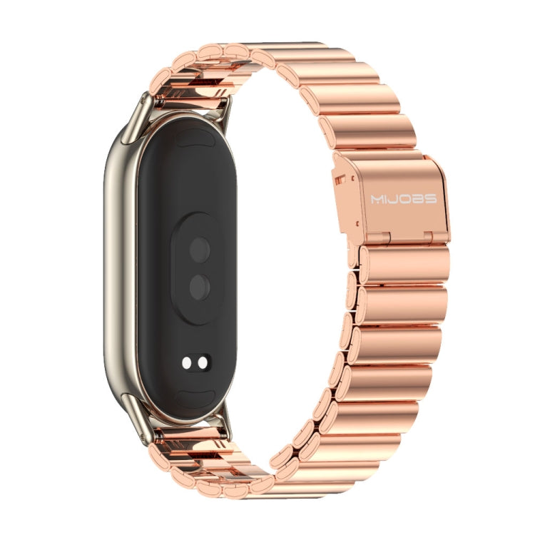For Xiaomi Smart Band 10 / 9 / 8 Mijobs Bamboo Buckle Stainless Steel Watch Band(Rose Gold+Light Gold) - free shipping - PMC TechLife - Order now!