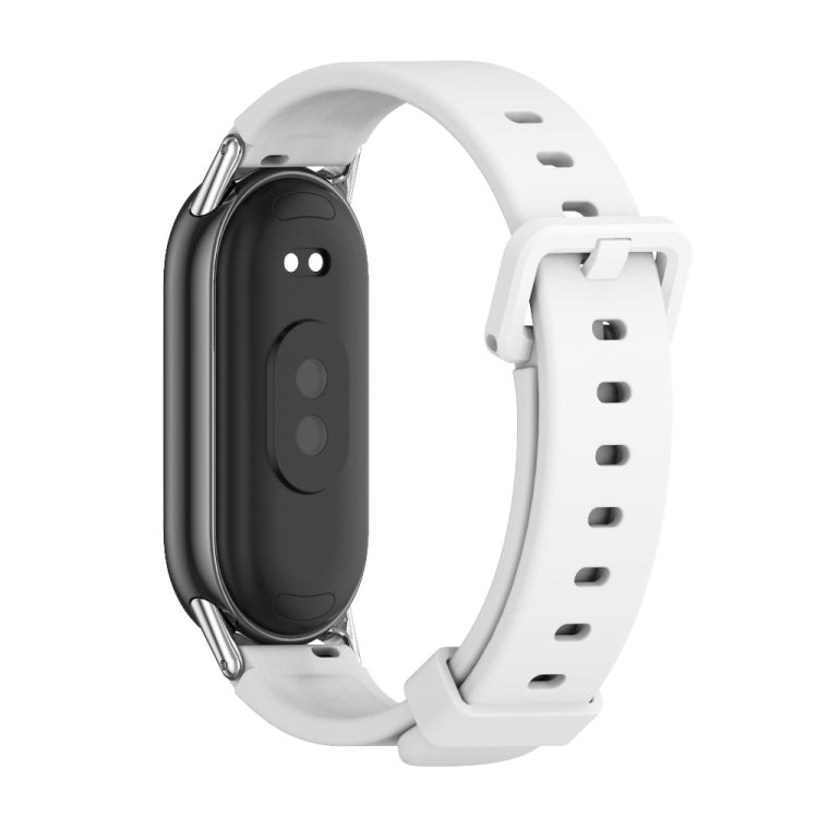 For Xiaomi Mi Band 8 / 9 / 9 NFC Mijobs Silicone Breathable Watch Band(White Silver) - Watch Bands by MIJOBS | Online Shopping South Africa | PMC TechLife | Buy Now Pay Later Mobicred