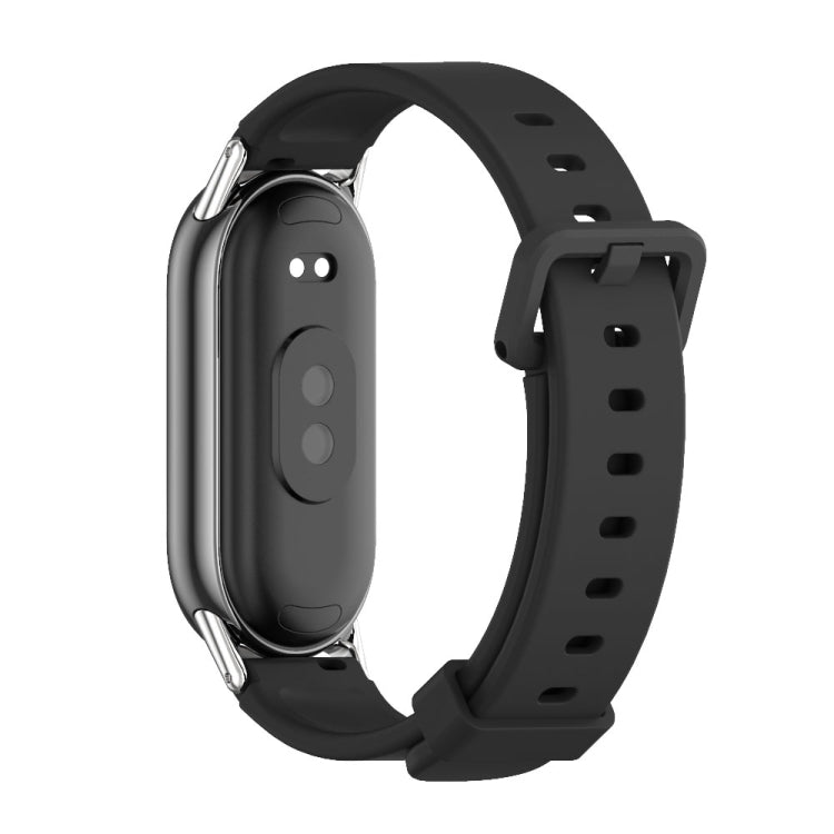 For Xiaomi Mi Band 8 / 9 / 9 NFC Mijobs Silicone Breathable Watch Band(Black Silver) - Watch Bands by MIJOBS | Online Shopping South Africa | PMC TechLife | Buy Now Pay Later Mobicred